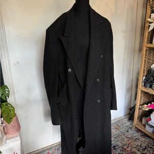 Christian Dior Vintage Black Double-Breasted Wool Coat